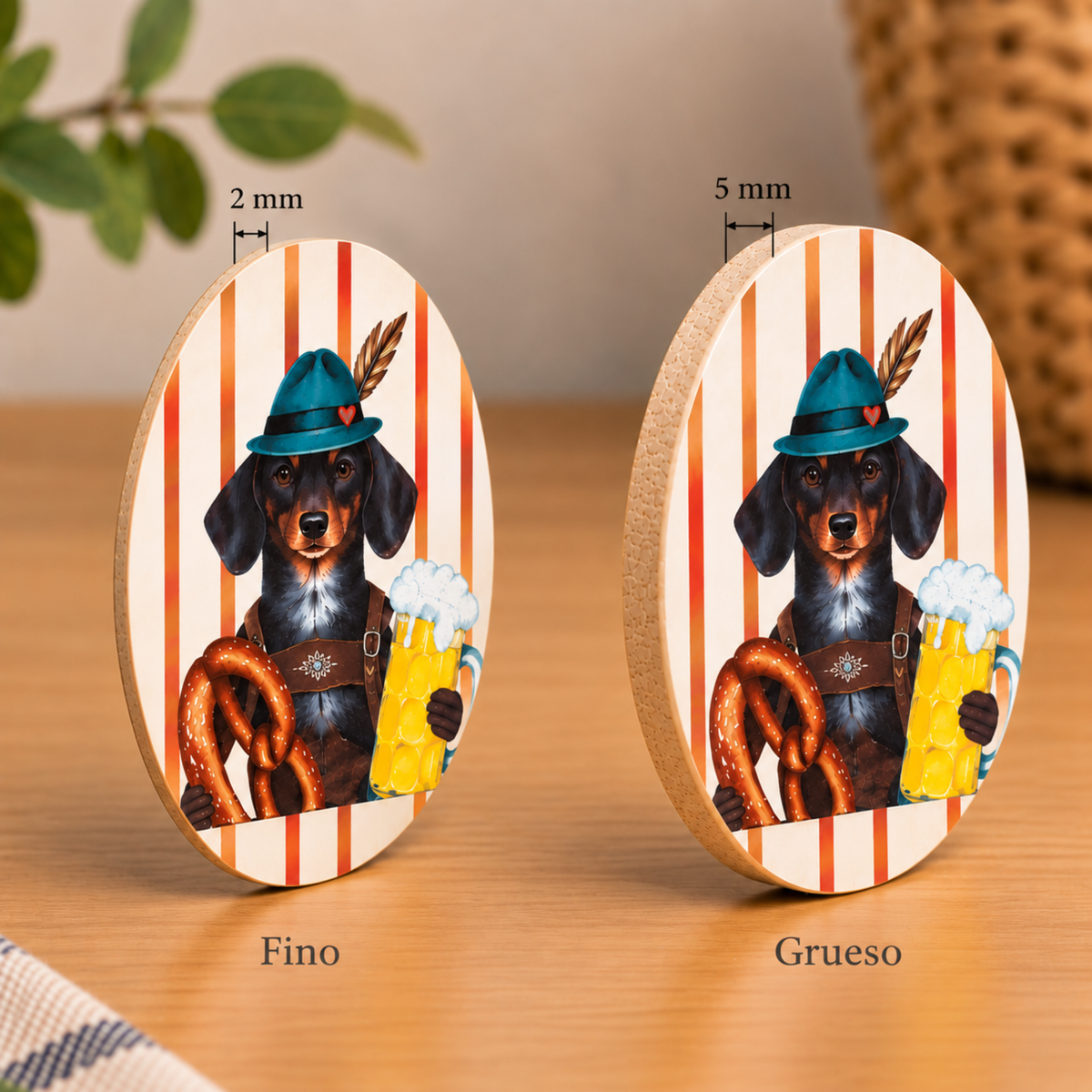 Posavasos Perro Cerveza Rayas