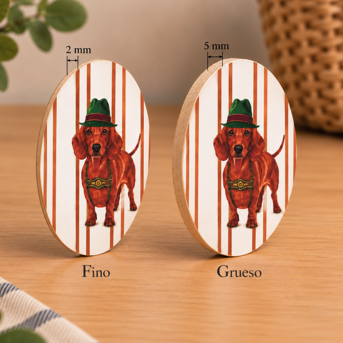 Posavasos Perro Sombrero Rayas