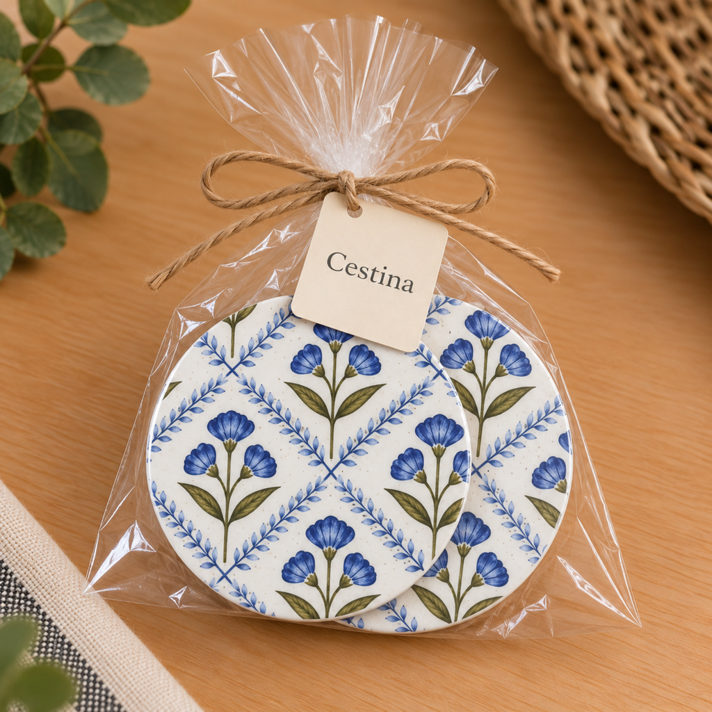 Posavasos Flores Azules