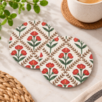 Posavasos Flores Rojas
