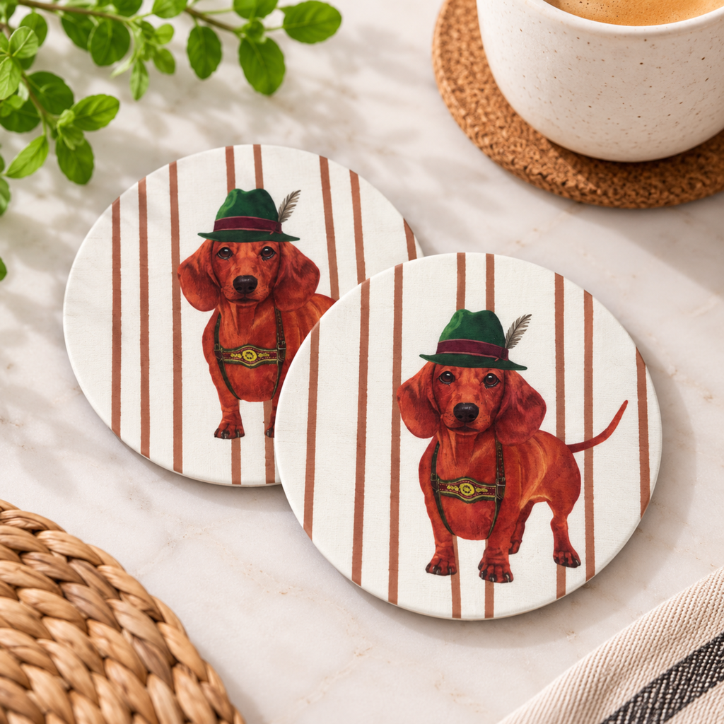 Posavasos Perro Sombrero Rayas